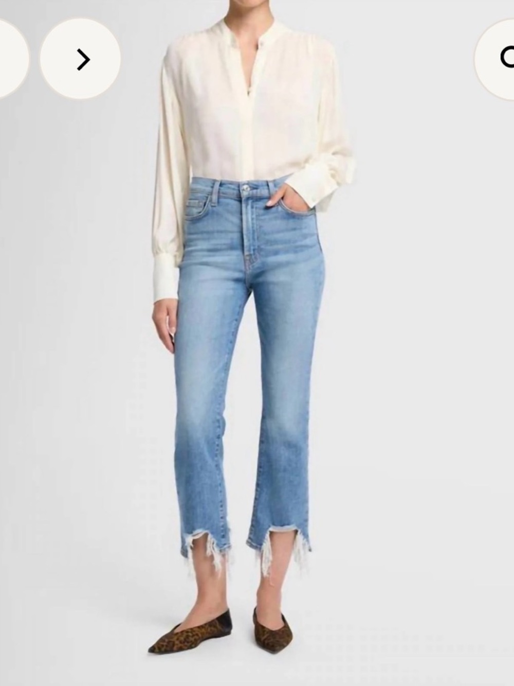 7 for All Mankind Slim Kick High Rise Cropped Flare Jeans Size 32
